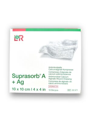 Lohmann & Rauscher Suprasorb A + Ag Kalsiyum Aljinatlı ve Gümüşlü Yara Örtüsü 10 x 10 cm - Ref 20571 - 10 Adet (1 Kutu)