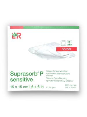 Lohmann & Rauscher Suprasorb P Sensitive Border 5 Katmanlı Silikon Temaslı Yapışkan Kenarlı Köpük Yara Örtüsü 15 x 15 cm - Ref 139069 - 10 Adet (1 Kutu)