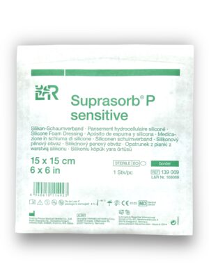 Lohmann & Rauscher Suprasorb P Sensitive Border 5 Katmanlı Silikon Temaslı Yapışkan Kenarlı Köpük Yara Örtüsü 15 x 15 cm - Ref 139069 - 10 Adet (1 Kutu) - Görsel 2